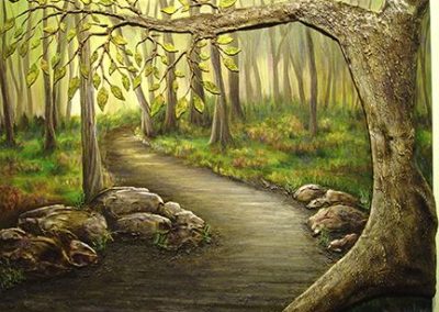 The "Path to Discovery" acrylic on canvas 30" x 40" is hanging in the gathering room at the CNIB Lake St. Joseph Camp.